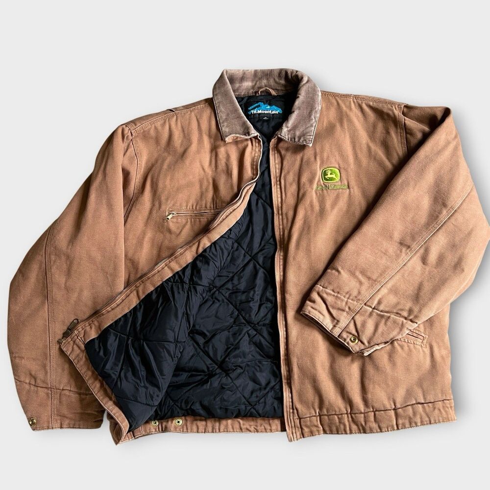 Vintage John Deere Jacket XL Duck Canvas Chore Coat Detroit Lined Corduroy 90s